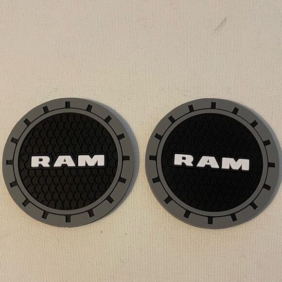 Dodge Ram car cup Coasters in black and gray. Set of 2 NWT - Picture 4 of 7